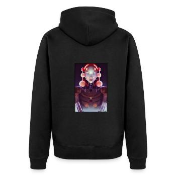 Robots Christmas Future Technology Science - Unisex Premium Organic Zip Hoodie - black - Back - Nico (187cm)