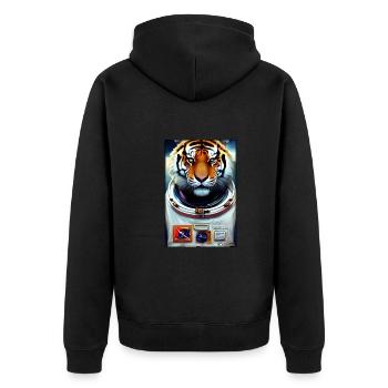 Tiger Big Cat Astronaut Future Sci-Fi Technology - Veste à capuche bio Premium Unisexe - noir - Dos - Nico (187cm)