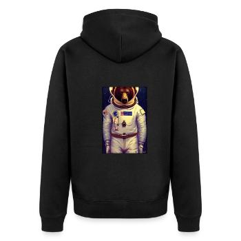 Bear Wildlife Astronaut Future Sci-Fi Technology - Veste à capuche bio Premium Unisexe - noir - Dos - Nico (187cm)