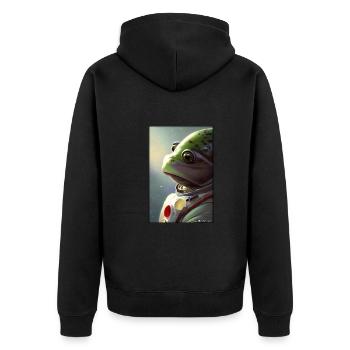 Frog Amphibian Astronaut Future Sci-Fi Technology - Veste à capuche bio Premium Unisexe - noir - Dos - Nico (187cm)