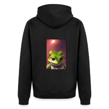 Frog Amphibian Astronaut Future Sci-Fi Technology - Veste à capuche bio Premium Unisexe - noir - Dos - Nico (187cm)