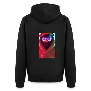 Santa Claus Christmas Future Cyber Neon Punk - Unisex Premium Organic Zip Hoodie - black - Back - Nico (187cm)