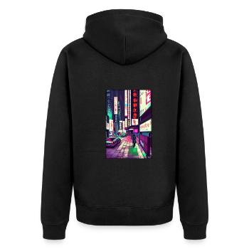 Tokyo City City Cyber Punk Future Sci-Fi Asie - Veste à capuche bio Premium Unisexe - noir - Dos - Nico (187cm)
