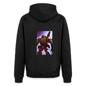 Kampfbot Robot Super Soldier Machine Warrior - Unisex Premium Organic Zip Hoodie - black - Back - Nico (187cm)