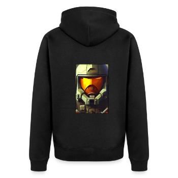 Kampfbot Robot Super Soldier Machine Warrior - Unisex Premium Organic Zip Hoodie - black - Back - Nico (187cm)