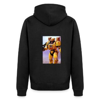 Kampfbot Robot Super Soldier Machine Warrior - Unisex Premium Organic Zip Hoodie - black - Back - Nico (187cm)