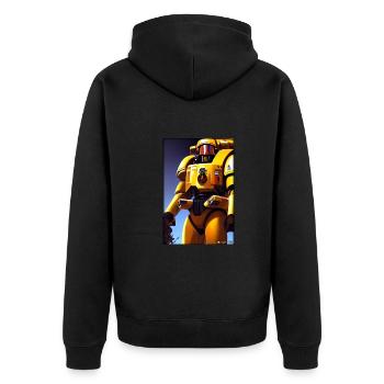 Kampfbot Robot Super Soldier Machine Warrior - Unisex Premium Organic Zip Hoodie - black - Back - Nico (187cm)