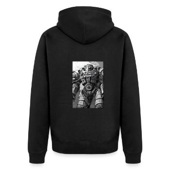 Kampfbot Robot Super Soldier Machine Warrior - Unisex Premium Organic Zip Hoodie - black - Back - Nico (187cm)