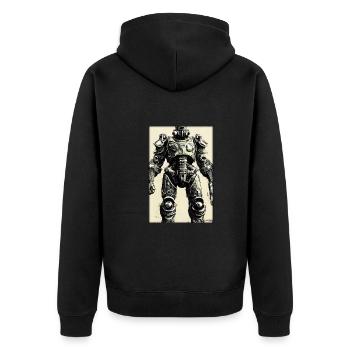 Kampfbot Robot Super Soldier Machine Warrior - Unisex Premium Organic Zip Hoodie - black - Back - Nico (187cm)