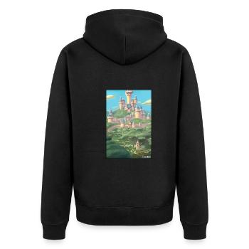 Schloss Burg Festung Architektur Landschaft - Unisex Premium Bio Zip Hoodie - Schwarz - Hinten - Nico (187cm)