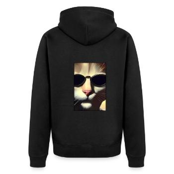 Chat Chat Lunettes de soleil Animaux sauvages Animaux de compagnie - Veste à capuche bio Premium Unisexe - noir - Dos - Nico (187cm)