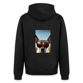 Chien Chiens Lunettes de soleil Animaux sauvages Animaux animaux - Veste à capuche bio Premium Unisexe - noir - Dos - Nico (187cm)