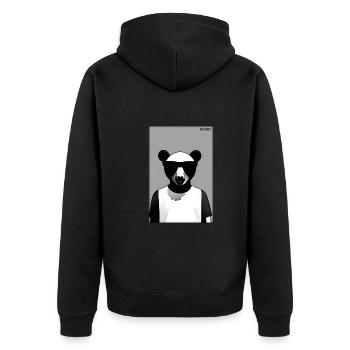 Bear Sunglasses Wildlife Forest Animals Wilderness - Unisex Premium Organic Zip Hoodie - black - Back - Nico (187cm)