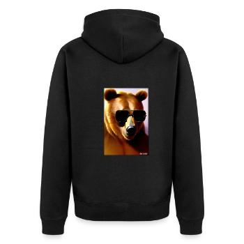 Bear Sunglasses Wildlife Forest Animals Wilderness - Unisex Premium Organic Zip Hoodie - black - Back - Nico (187cm)