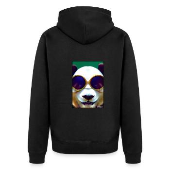 Panda Sonnenbrille Tierwelt Waldtier Tiere Wildnis - Unisex Premium Bio Zip Hoodie - Schwarz - Hinten - Nico (187cm)