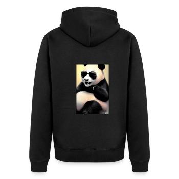 Panda Sonnenbrille Tierwelt Waldtier Tiere Wildnis - Unisex Premium Bio Zip Hoodie - Schwarz - Hinten - Nico (187cm)
