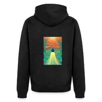 Tulip Lily Family Flower Spring Meadow Green - Veste à capuche bio Premium Unisexe - noir - Dos - Nico (187cm)