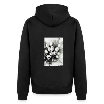 Tulip Lily Family Flower Spring Meadow Green - Veste à capuche bio Premium Unisexe - noir - Dos - Nico (187cm)
