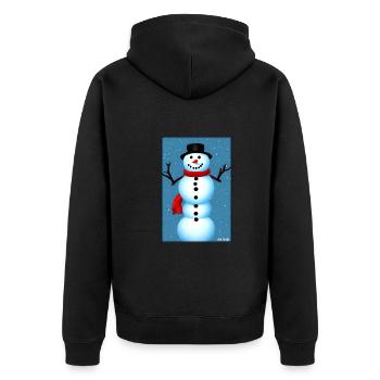 Snowman Snow Winter Christmas Advent - Unisex Premium Organic Zip Hoodie - black - Back - Nico (187cm)