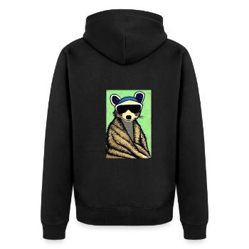 Raccoon Sunglasses Wildlife Forest Animal Forest Nature - Unisex Premium Organic Zip Hoodie - black - Back - Nico (187cm)