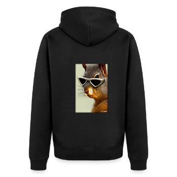 Squirrel Sunglasses Wildlife Forest Animal Forest - Unisex Premium Organic Zip Hoodie - black - Back - Nico (187cm)