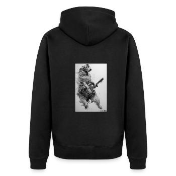 Chien Guitare Animal de compagnie Musicien Chien Ami - Veste à capuche bio Premium Unisexe - noir - Dos - Nico (187cm)