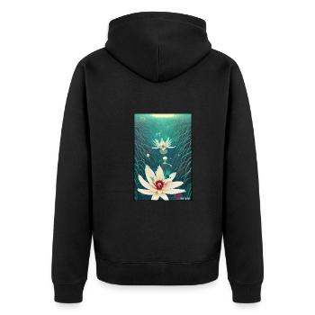 Lilies Lily Family Flower Spring Meadow Green - Unisex Premium Organic Zip Hoodie - black - Back - Nico (187cm)