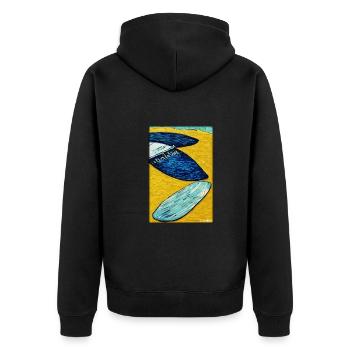 Surfer Surfbrett Wassersport Sommer Sonne Strand - Unisex Premium Bio Zip Hoodie - Schwarz - Hinten - Nico (187cm)