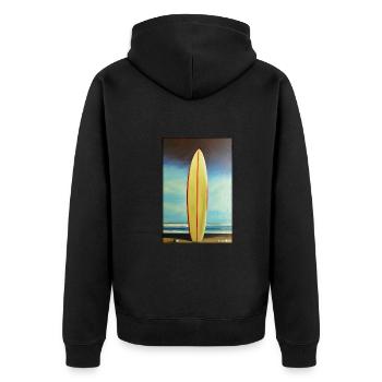 Surfer Surfbrett Wassersport Sommer Sonne Strand - Unisex Premium Bio Zip Hoodie - Schwarz - Hinten - Nico (187cm)