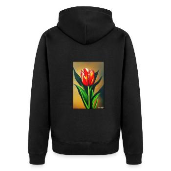 Tulip Lily Family Flower Spring Meadow Green - Veste à capuche bio Premium Unisexe - noir - Dos - Nico (187cm)