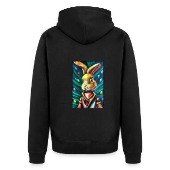 Easter Easter Cyber Future Sci-Fi Animal - Unisex Premium Organic Zip Hoodie - black - Back - Nico (187cm)