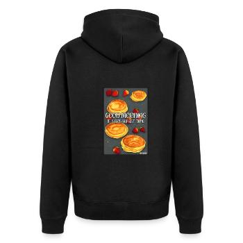 Good Morning, It's Breakfast Time - Pfannekuchen - Unisex Premium Organic Zip Hoodie - black - Back - Nico (187cm)