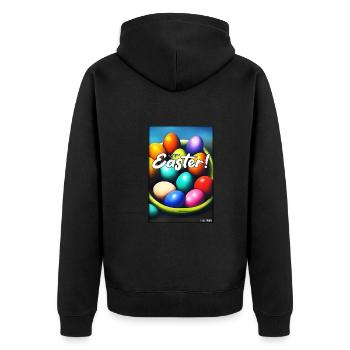 Happy Easter - Easter Egg Easter Easter Colorful Eggs - Unisex Premium Organic Zip Hoodie - black - Back - Nico (187cm)