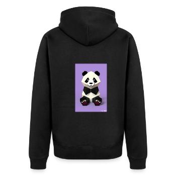 Panda Polygon Wild Pandabär Wildnis Zoo Tier - Unisex Premium Bio Zip Hoodie - Schwarz - Hinten - Nico (187cm)