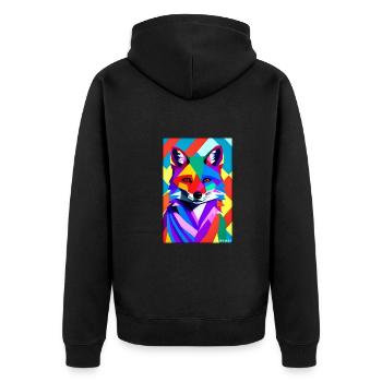 Fox Polygon Forest Dwellers Forest Animal Wilderness Animal - Unisex Premium Organic Zip Hoodie - black - Back - Nico (187cm)