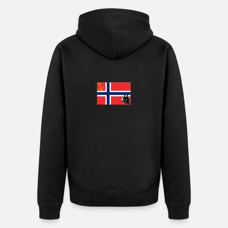 Drapeau marin Norvège - Veste à capuche bio Premium Unisexe - noir