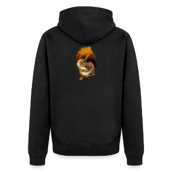 squirrel - Unisex Premium Organic Zip Hoodie - black - Back - Nico (187cm)