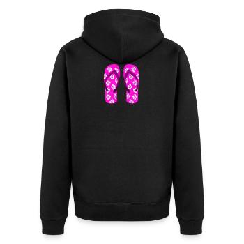 flip flops - Unisex Premium Organic Zip Hoodie - black - Back - Nico (187cm)
