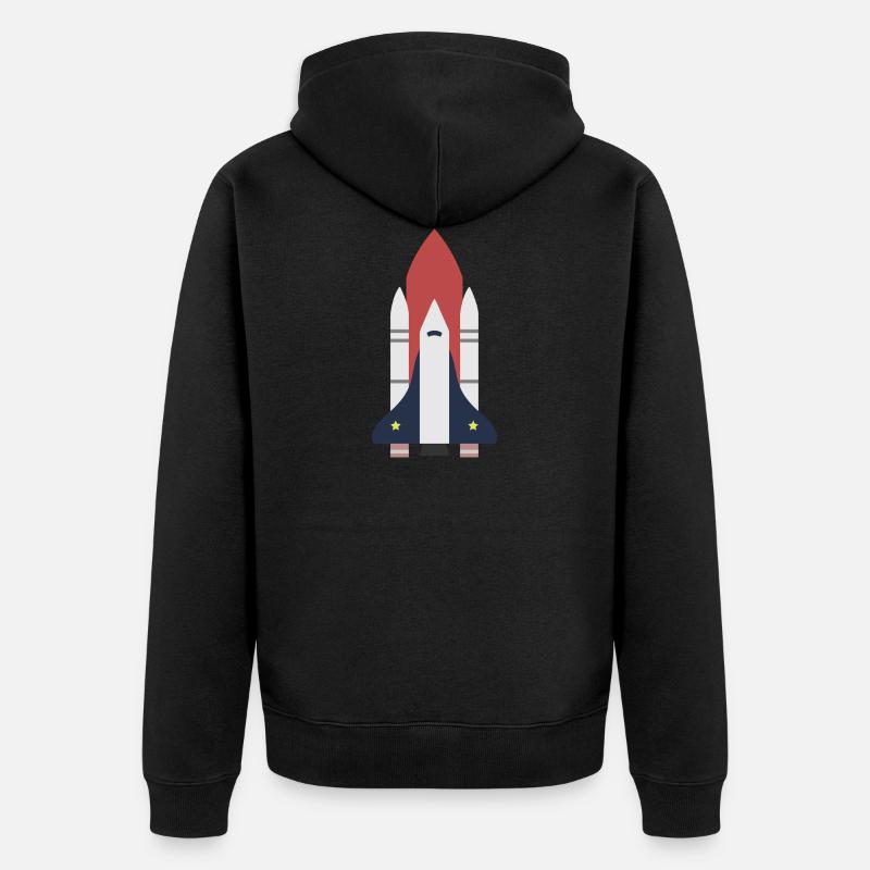 Rocket space gift idea - Unisex Premium Organic Zip Hoodie - black