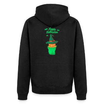 Halloween Cupcake Muffin Kuchen Backen Süßigkeiten - Unisex Premium Bio Zip Hoodie - Schwarz - Hinten - Nico (187cm)