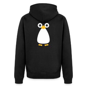 Nette Vektor Penguin - Unisex Premium Bio Zip Hoodie - Schwarz - Hinten - Nico (187cm)