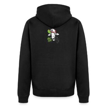 whats up giraffe - Unisex Premium Bio Zip Hoodie - Schwarz - Hinten - Nico (187cm)