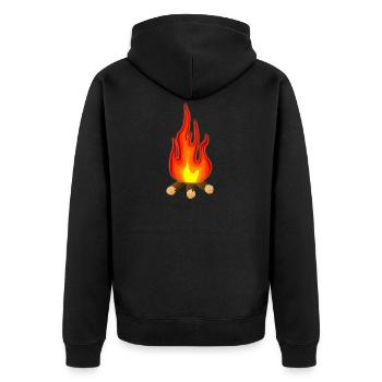 campfire - Unisex Premium Organic Zip Hoodie - black - Back - Nico (187cm)