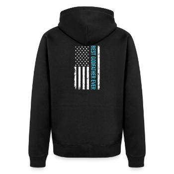 Godfather - Unisex Premium Organic Zip Hoodie - black - Back - Nico (187cm)
