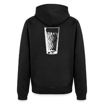 Äppelwoi Hessisch Apfelwein Geschenk Hessen Babbel - Unisex Premium Bio Zip Hoodie - Schwarz - Hinten - Nico (187cm)