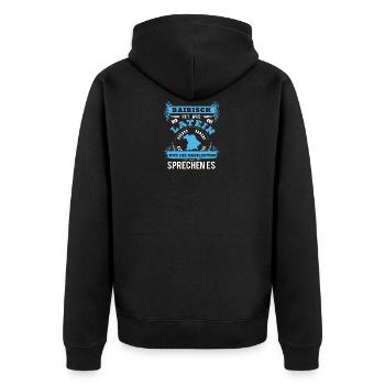 Bairisch ist wie Latein die Gebildeten sprechen es - Unisex Premium Bio Zip Hoodie - Schwarz - Hinten - Nico (187cm)