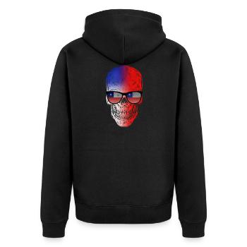 Chile - Unisex Premium Bio Zip Hoodie - Schwarz - Hinten - Nico (187cm)