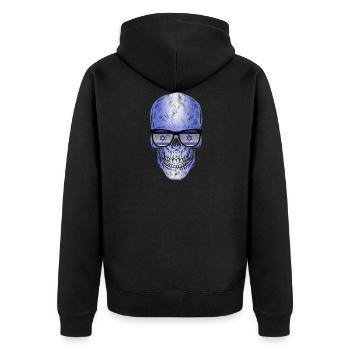 Israel - Unisex Premium Organic Zip Hoodie - black - Back - Nico (187cm)