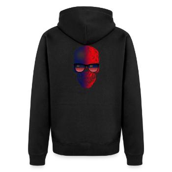 Liechtenstein - Unisex Premium Bio Zip Hoodie - Schwarz - Hinten - Nico (187cm)