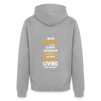 Schneider Anzug - Unisex Premium Bio Zip Hoodie - Grau meliert - Hinten - Nico (187cm)